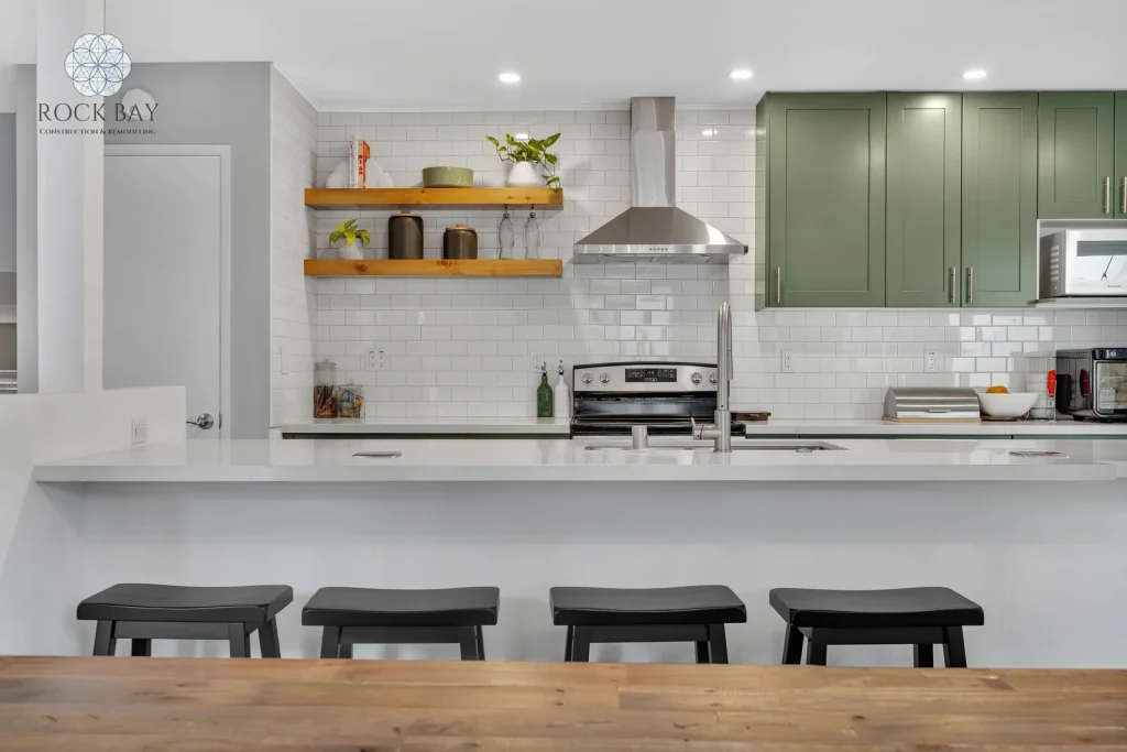 Kitchen home renovation breakfast bar front view
