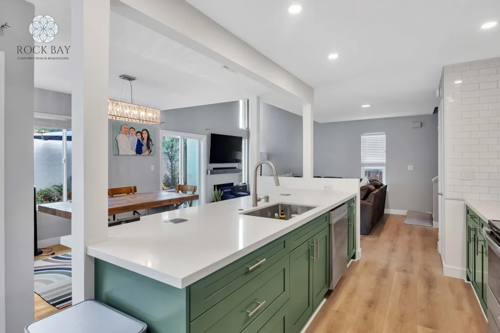 Kitchen home renovation white island